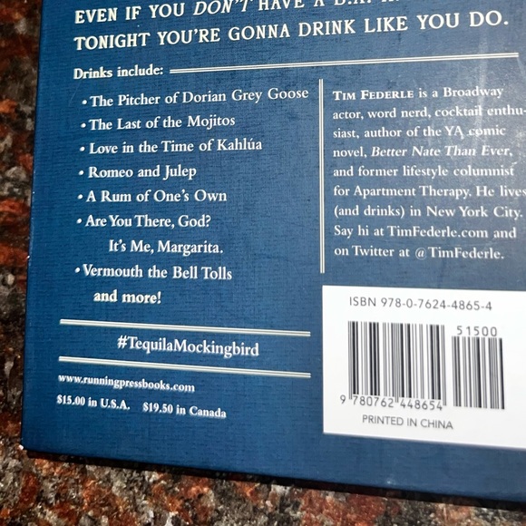 New book for ages 21+ , Tequila Mockingbird : Cocktails with a Literary Twist - Picture 12 of 12